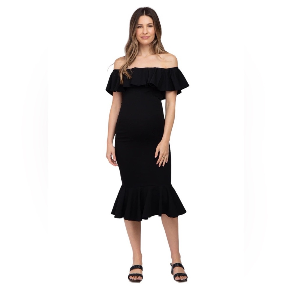 PinkBlush Black Maternity Dress Size Large